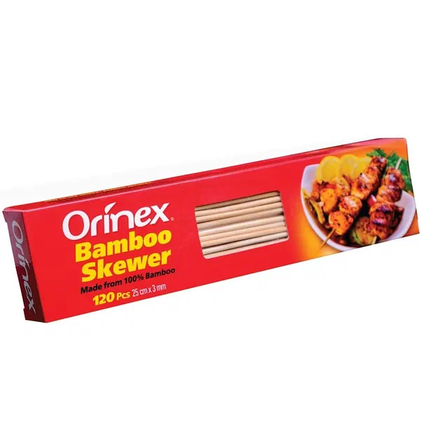 ORINEX TRADITIONAL BAMBOO BBQ SKEWERS LARGE SIZED 120-PIECE