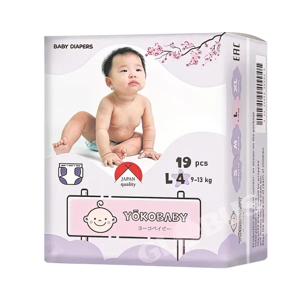 Подгузники детск Yokobaby 4 L 19шт