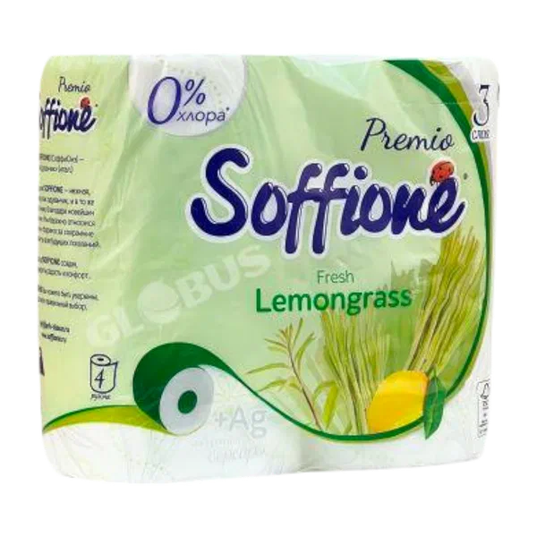 Бумага туал Soffione Lemongrass 3сл 4рул