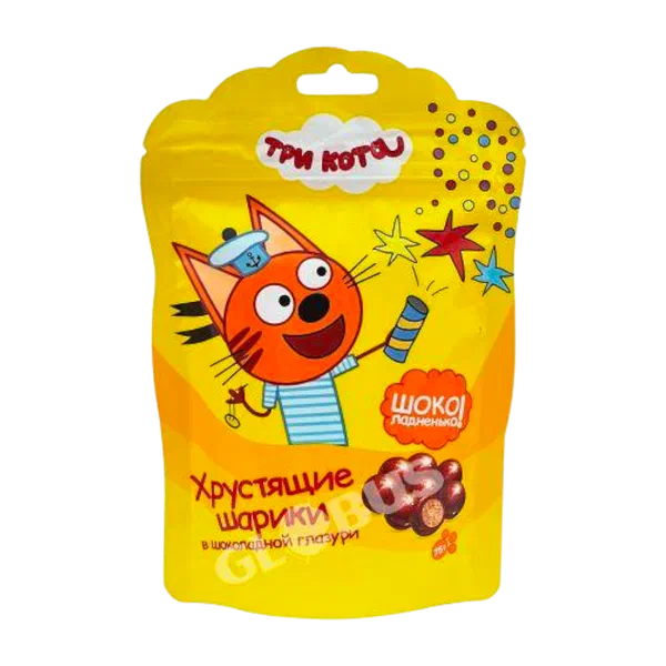 Драже Три кота хрустящие шарики в шок. глазури д/п 75г PKM33-1