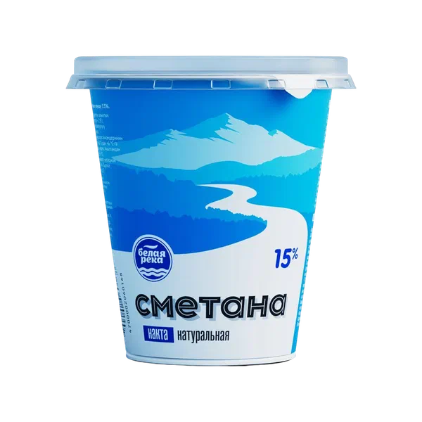 Сметана Белая Река 15% 300г Кант Сут