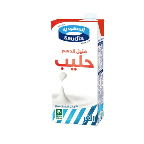Saudia Milk Long Skimmed 1 L