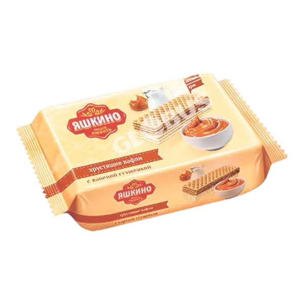 Вафли Яшкино с варен. сгущенкой 200г