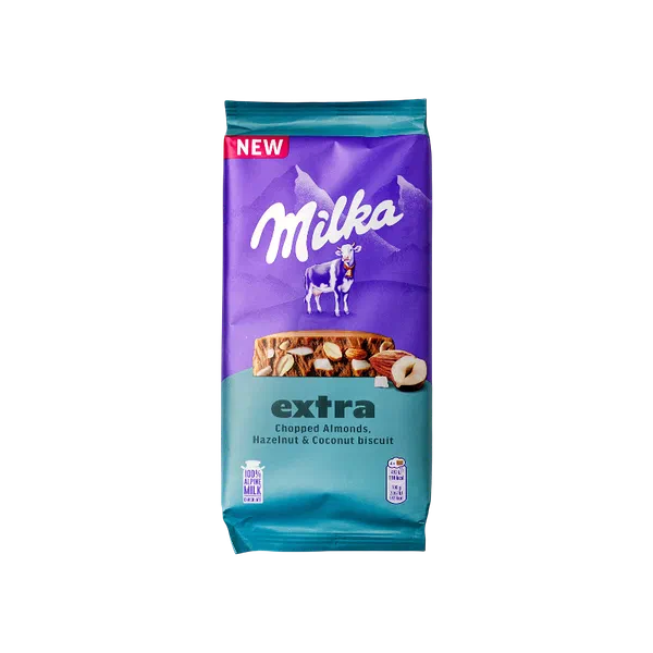 Шоколад Milka Extra мол лесн орех/минд/кокос бискв 130г