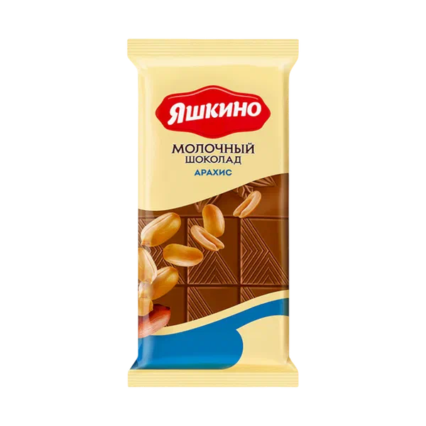 Шоколад Яшкино молочный с арахисом 78г KDV