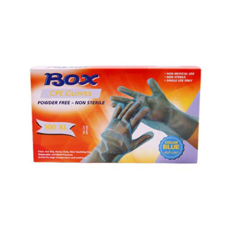 Orinex Powder Free Cpe Blue Gloves  ( Xl )