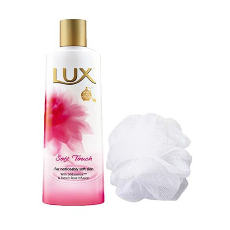 Lux Body Wash Soft Rose +Loofah 250 Ml