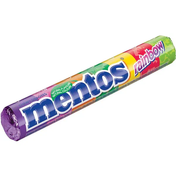 MENTOS RAINBOW ASSORTED FRUIT FLAVORED CHEWY CANDY 37.5G