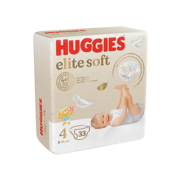 Подгузники детск Huggies EliteSoft 4 33шт