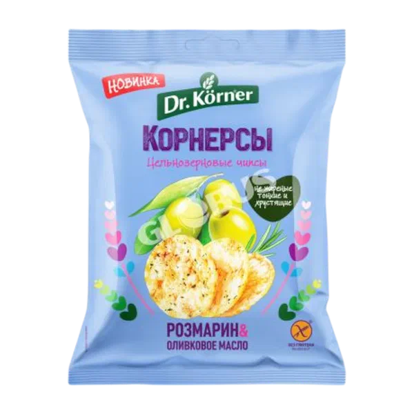 Чипсы Dr.Korner кукурузно-рисовые с олив. маслом и розмар 50г
