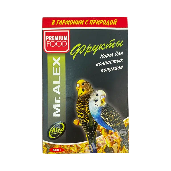 Корм д/попугаев Mr. ALEX фрукты д/волнист. попугаев 500г
