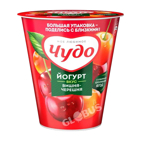 Йогурт Чудо вязкий вишн/черешн 2,0% 290г стак.Бишкексут