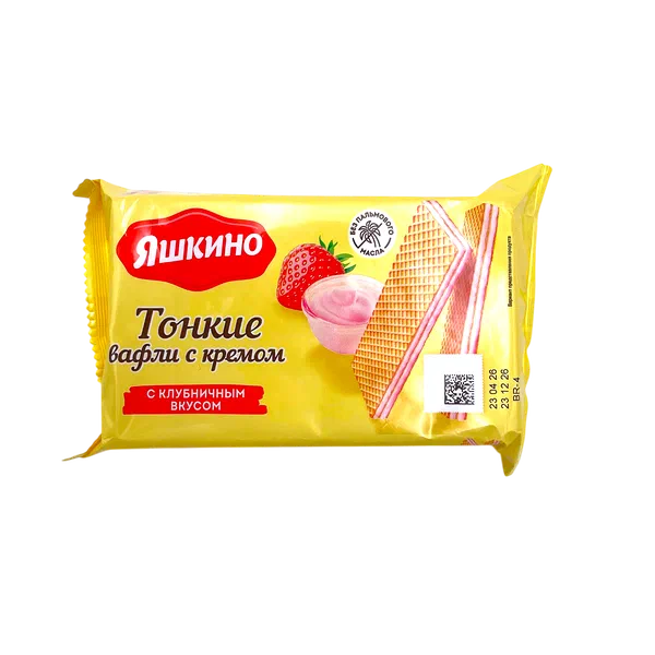 Вафли Яшкино крем/клубника 144г