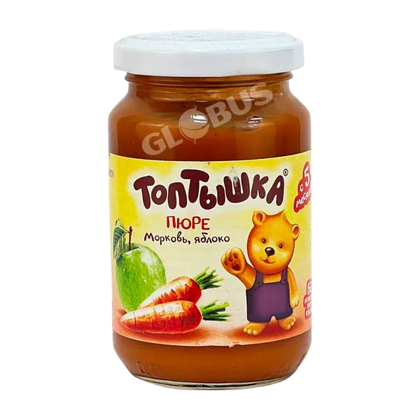 Пюре дет. Топтышка морк/ябл с 6мес 190г ст/б