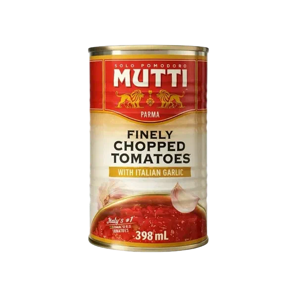 Томаты Mutti кубики в томат. соке с чесноком 400г ж/б