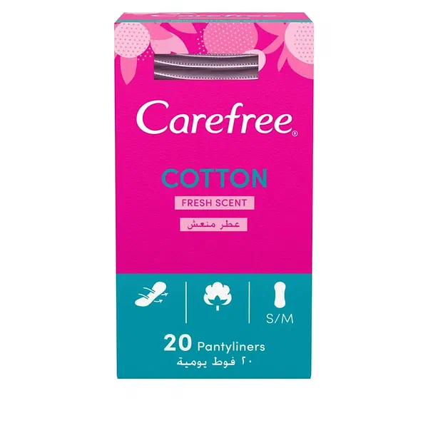 CAREFREE COTTON EXTRACT BREATHABLE DAILY PANTYLINERS 30-COUNT