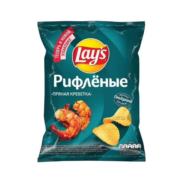 Чипсы Lay's Рифл пряная креветка 105г п/п Фрито Лей Россия 20