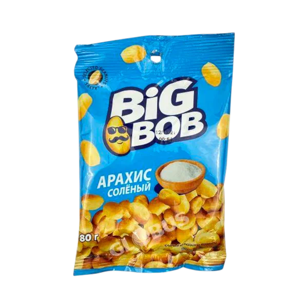Big Bob куурулуп туздалган жер жаңгактар 80г 