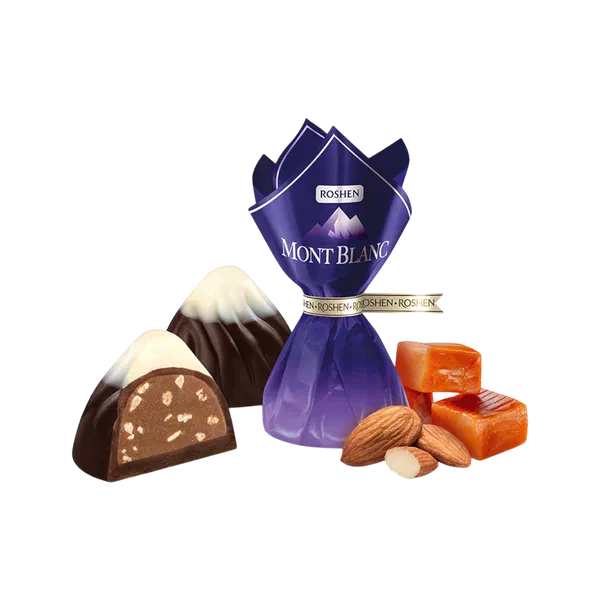 Roshen Mont Blanc карамельделген бадам шок конфеттер салм.