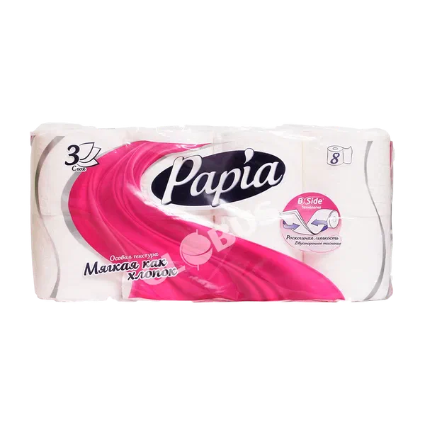 Бумага туал Papia 3сл 8рул