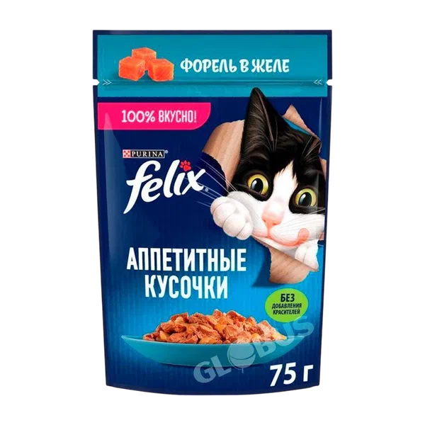 Корм д/кошек Felix форель в желе 75г