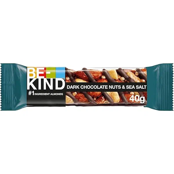 BE-KIND DARK CHOCOLATE NUTS AND SEA SALT SNACK BAR 40G