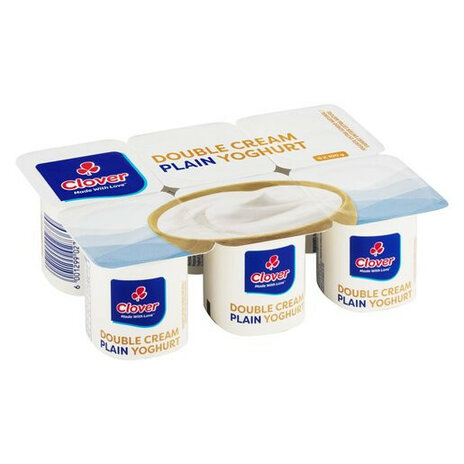 Clover Double Cream Plain 6x100g