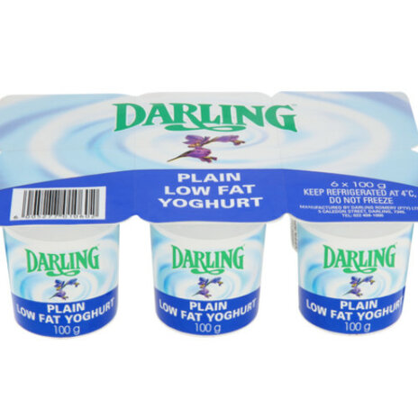 Darling Low Fat Plain Yoghurt 6x100g