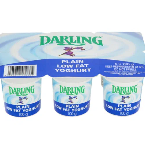 Darling Low Fat Plain Yoghurt 6x100g