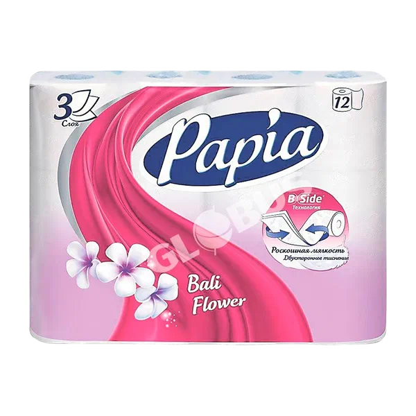 Бумага туал Papia цвета Бали 3cл 12рул
