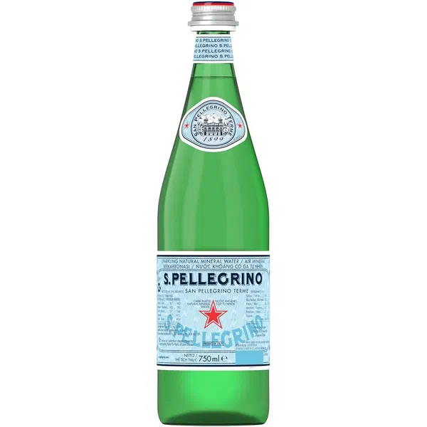 SAN PELLEGRINO SPARKLING NATURAL MINERAL WATER 750ML GLASS BOTTLE