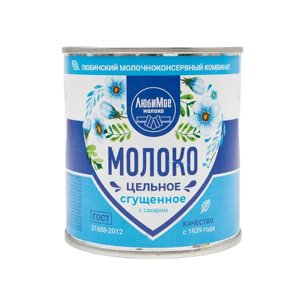 Молоко сгущ. Любимое цельное с сах.ГОСТ 8,5% 380г ж/б РЦ БЗМЖ