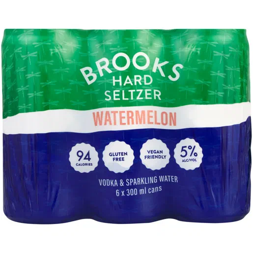 Brooks Watermelon Seltzer Cooler 300ml 6 Pack