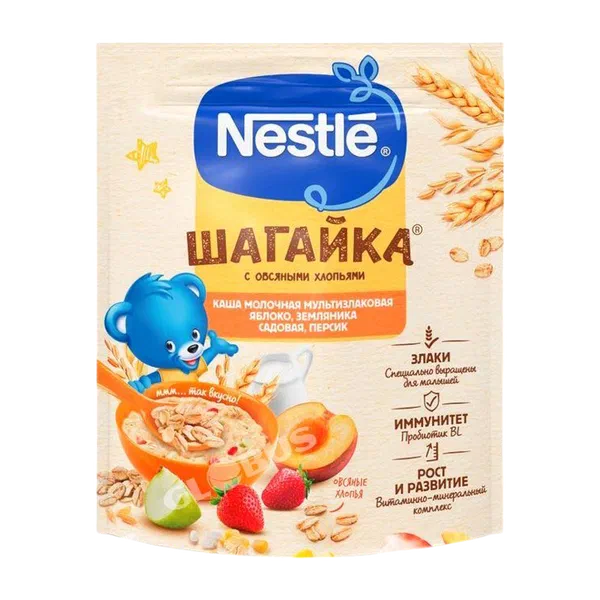 Каша дет. Nestle Шагайка 5зл.ябл/клуб/перс с 12мес 190г д/п