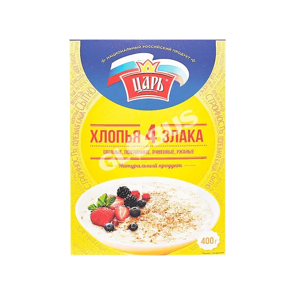 Хлопья Царь 4 злака 400г