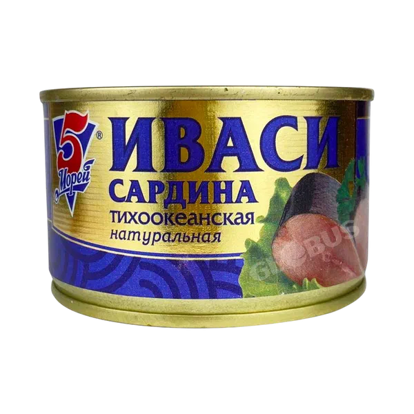 Сардина 5Морей тихоокеан. иваси натур. 240г ж/б