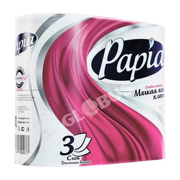 Бумага туал Papia 3сл 4рул