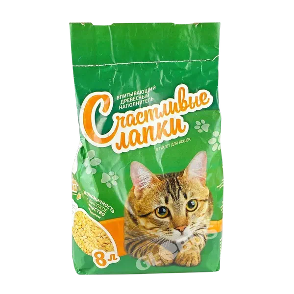 Наполн д/кош туалет Счастливые лапки древесный 8л