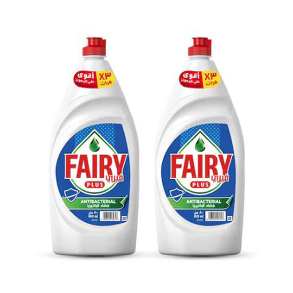Fairy Plus Liquid Dishwash Antibacterial 2X800Ml
