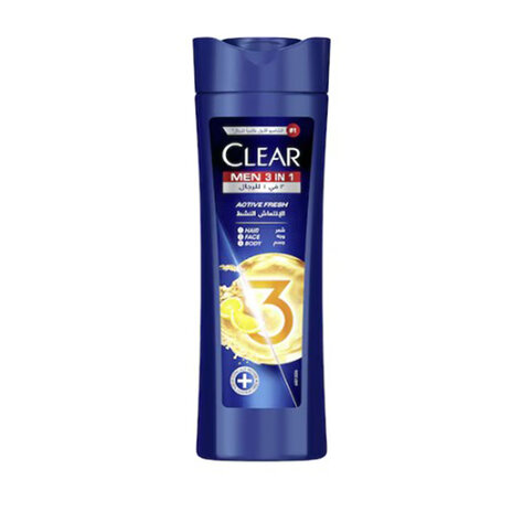 Clear 3In1Active Fresh Shmp+Body+Face Wash Men400M