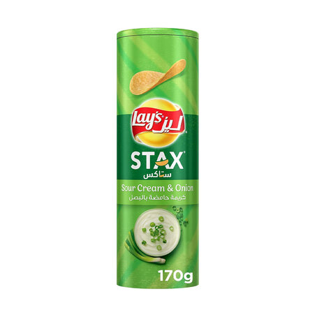 Lays Stax Sour Cream  Onion Chips 170Gm