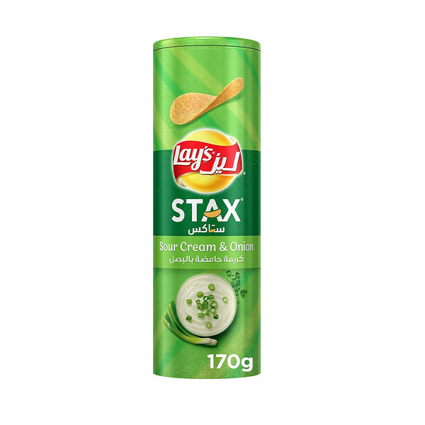 Lays Stax Sour Cream  Onion Chips 170Gm