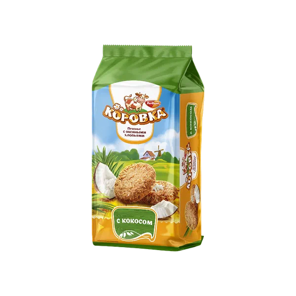 Печенье Коровка сдобн. овсян. хлопья кокос 152г ОК