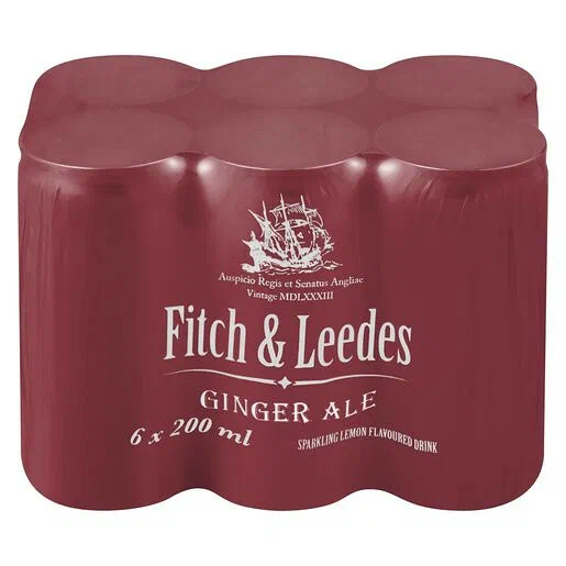 Fitch & Leedes Ginger Ale Can 200ml 6 Pack