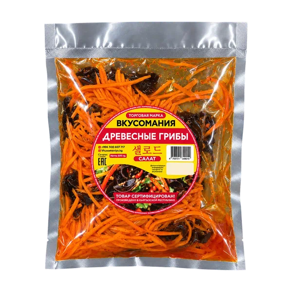 Салат Вкусомания морковный с древесными грибами 500г