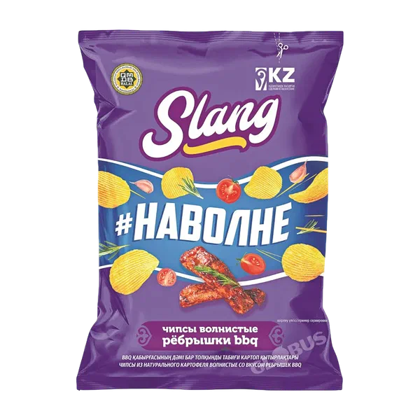 Чипсы Slang Ребрышки BBQ 60г п/п Казахстан 30