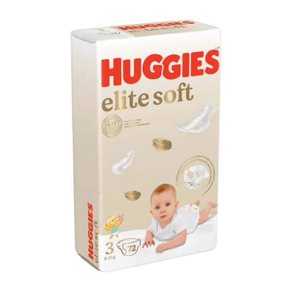 Подгузники детск Huggies EliteSoft 3 72шт