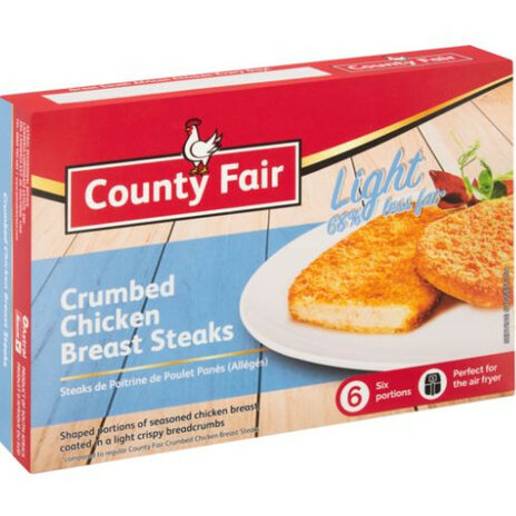 County Fair Frozen Crumbed Chicken Breast Steaks 400g