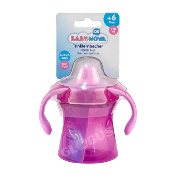 BabyNova кружка машыгуу коргоочу капкак туткасы менен 220мл