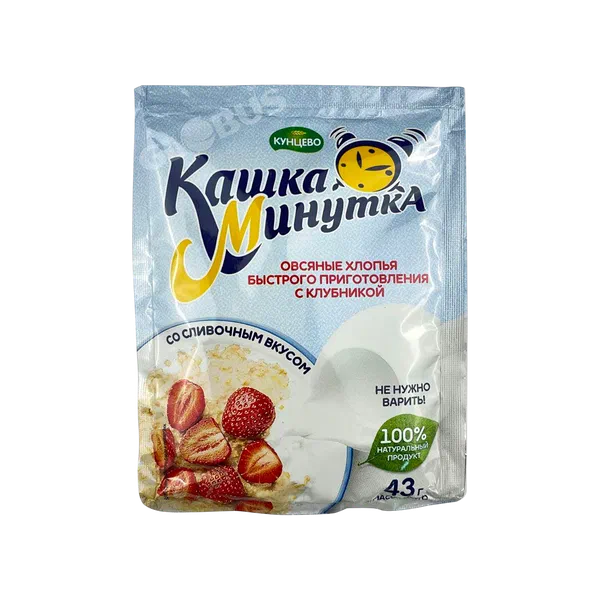 Каша Минутка клубника со сливками 43г